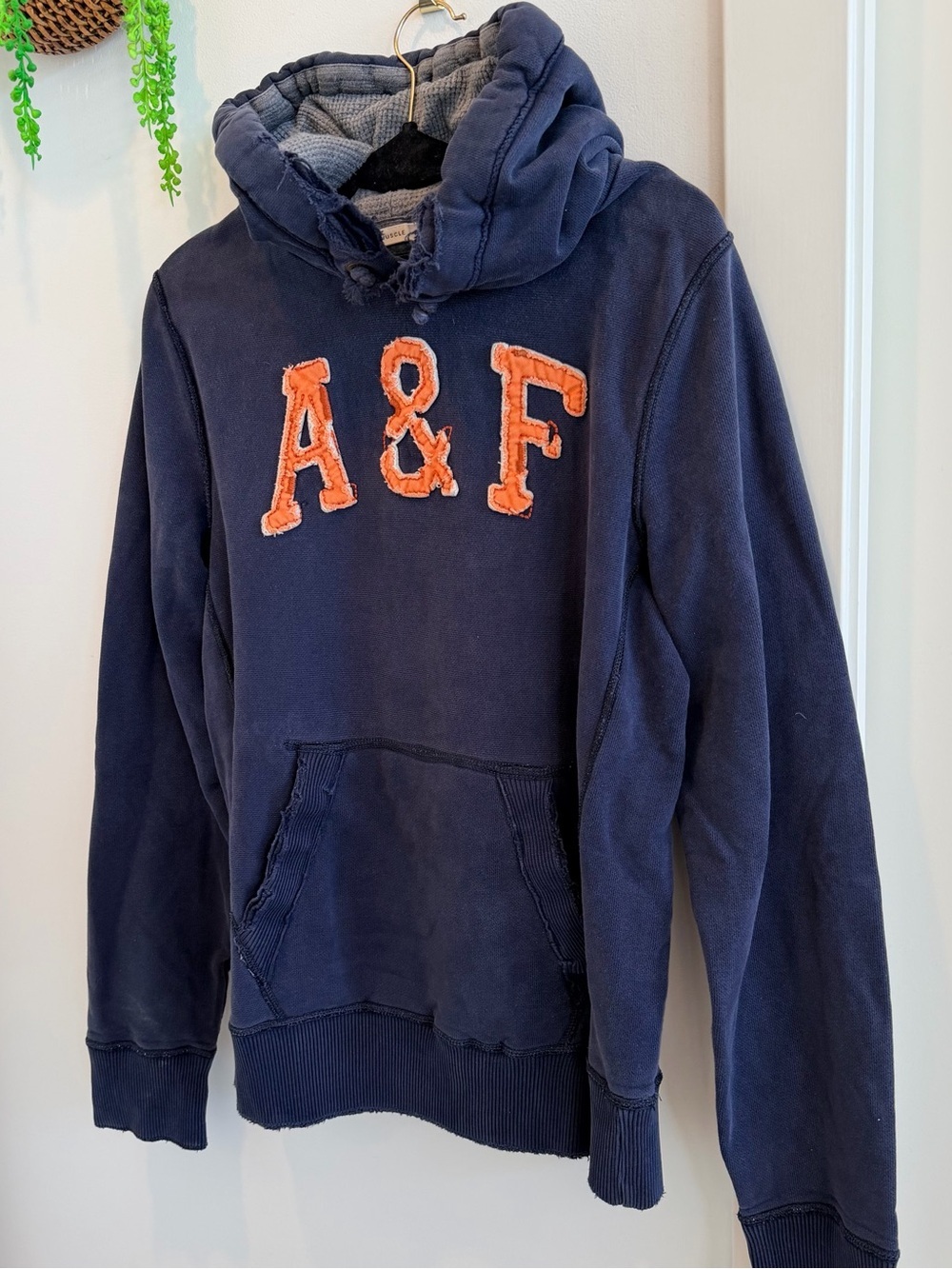 Abercrombie & Fitch Y2K Vintage Distressed Muscle Fit Hoodie Size Large - Picture 2 of 10